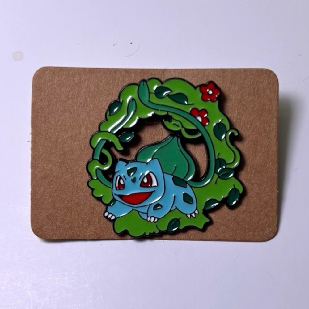 Pokémon Bulbasaur Enamel Lapel Pin Green Blue Red Black Metal Collectible